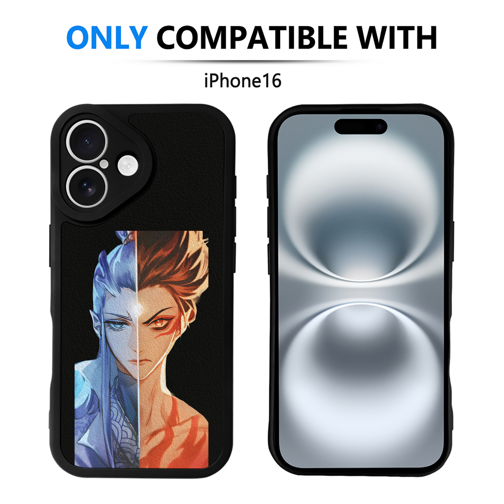 （画像用） Ne Zha 2 ナタ 魔童の大暴れ 【iPhone 16シリーズ対応】シリコンスマホケース（レザー調） 材質：シリコン